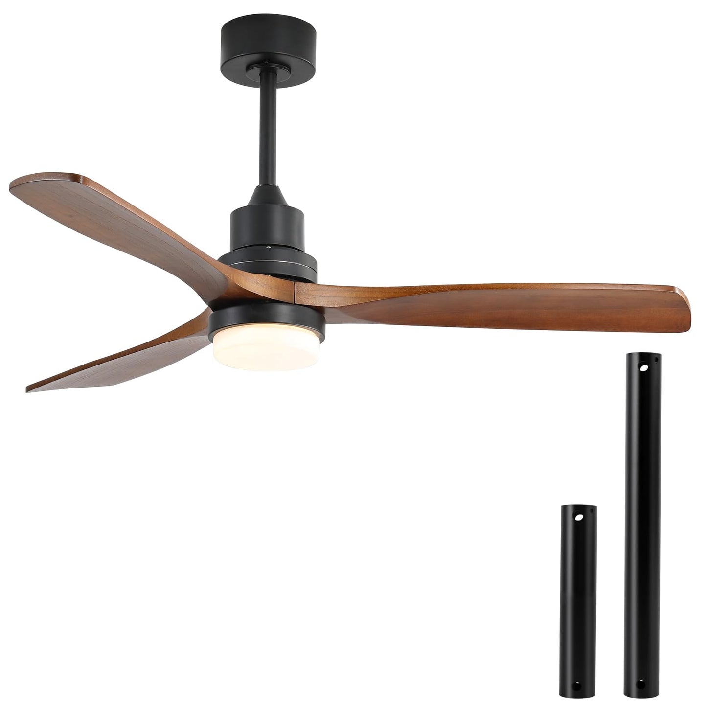 E Energetic Lighting 52 Ceiling Fan With Lights Remote Control, 3 Walnut Fan Blades Reversible Noiseless Dc Motor Modern Wood Ce