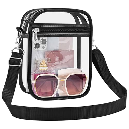 UEASE Clear Bag Stadium Approved Clear Purse for Women Clear Crossbody Bag for Stadium Events Concerts Festivals
