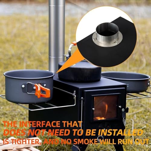Hot Tent Stove,AVOFOREST Wood Burning Stove,Small Wood Stove with 7 Stainless Chimney Pipes for Outdoor Heating & Cooking,...