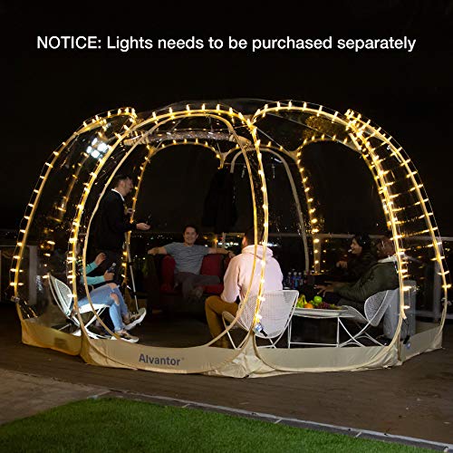 Alvantor® Pop Up Bubble Tent® - 15’ x 15’ Instant Igloo Tent® - 12-15 Person Screen House for Patios - Large Oversize Weat...