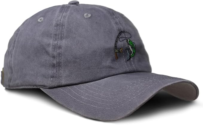 Soft Baseball Cap Embroidered Dad Hat Sport Fishing Fish Logo Embroidery Vintage Hats Washed Baseball Cap
