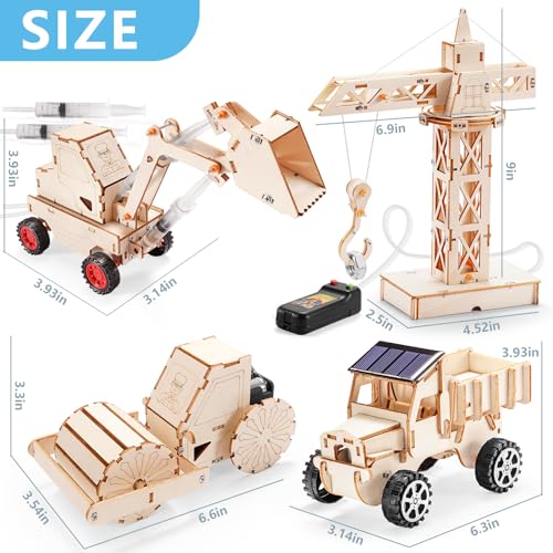 STEM Kits for Kids Ages 8-10 10-12, Wood Building Crafts Kit for Boys 8-12, Model Car Kit, 3D Wooden Puzzles Woodworking S...