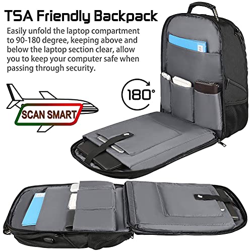 18.4 Laptop Backpack for Men, 55L-60L Extra Large Gaming Laptops Backpack with USB Charger Port, TSA Friendly Flight Appro...