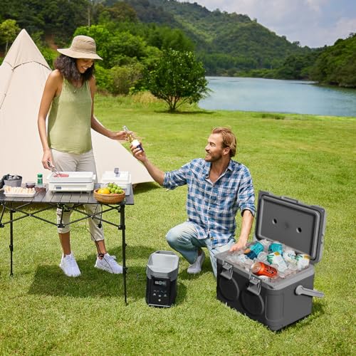 GETUHAND Camp Cooler with Bluetooth Speaker 22 Quart，48 Hours Ice Retention, Portable Handle, Outdoor Camping Cooler for B...