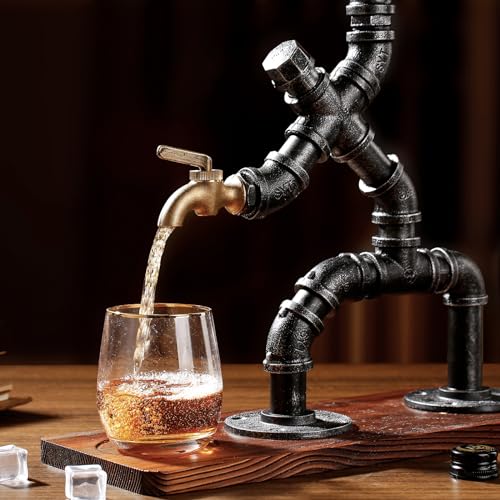 Vida Brillante Whiskey Alcohol Gifts Drink Dispenser of Man Cave Decor, Steampunk Liquor Dispenser Bar Accessories for Hom...