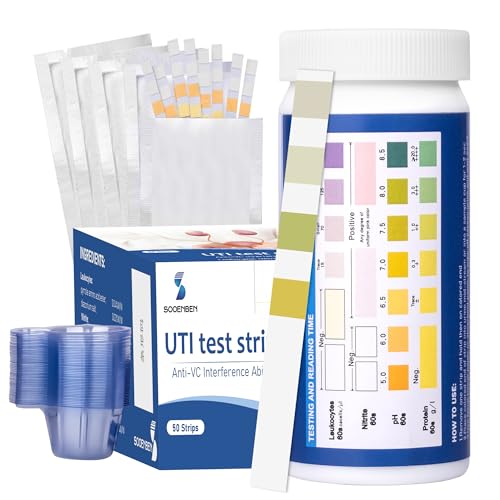 4-in-1 UTI Test Strips, 50ct Full Panel Urinary Tract Infection Test Kit at Home for Women Men Kids, Urinalysis Leukocyte...