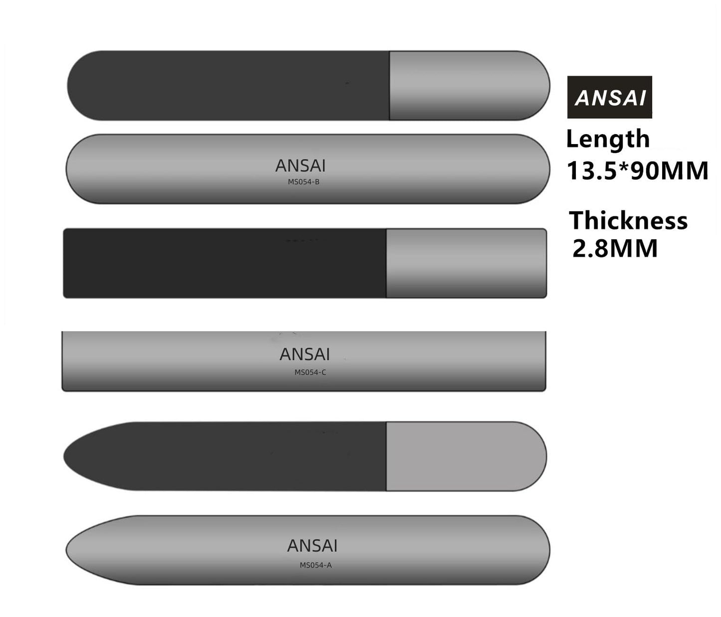 ANSAI Hobby Grinding Tools Glass Polishing Files For Scale Model #8000#10000 3 pcs