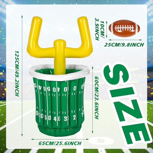 Zhanmai 3 Pcs Large Football Inflatable Cooler Football Drink Cooler Inflatable Serving Bar Food Container Inflatable Drin...