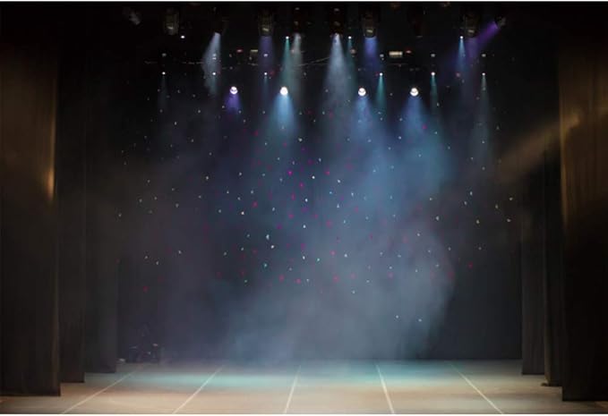 Leyiyi 5x4ft Spotlight Stage Photography Backdrop Music Party Concert Live Background Club Bar Night Scenic Dance Show Kid...