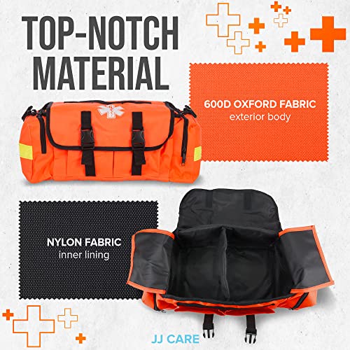 JJ CARE Trauma kit 250PCS First Responder Kit, EMT Bag with Padded Strap, Reflective Medical, Multiple Pockets, EMS First ...