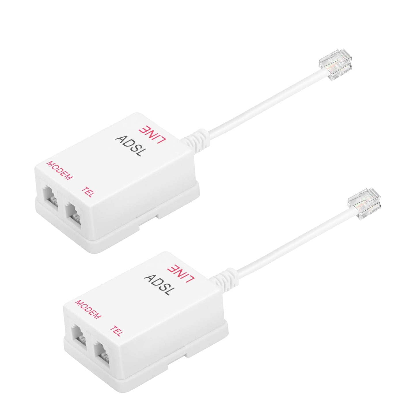 Uvital In-Line Dsl Filter Splitter, Adsl Splitter Filter, Dsl Filter For Landline Phone, Rj11 6P2C Male To 2 Female Telephone Ds