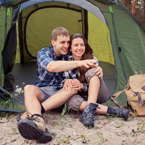 4 Person Easy Pop Up Tent, Automatic Setup, Waterproof, 2 Doors-Instant Family Tents for Camping, Hiking & Traveling, 9.5’...