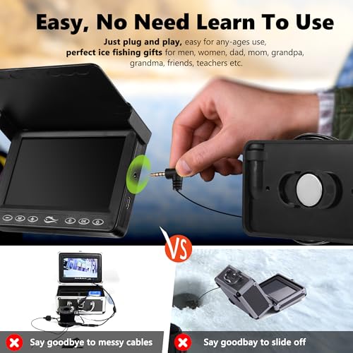 [FishPRO® 2026 Upgrade] The PRO in Underwater Fishing Camera - 4.3'' w/DVR -32GB, 1000TVL (Easy Use for Any Age) Ice Fishi...