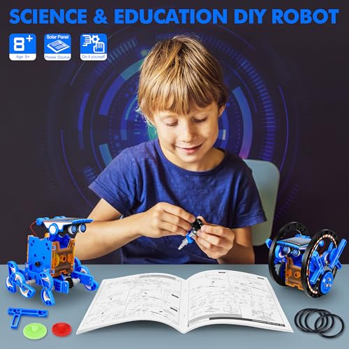 STEM 13-in-1 Education Solar Power Robots Toys for Boys Age 8+ , Educational Toy DIY Science Kits for Kids, Building Exper...