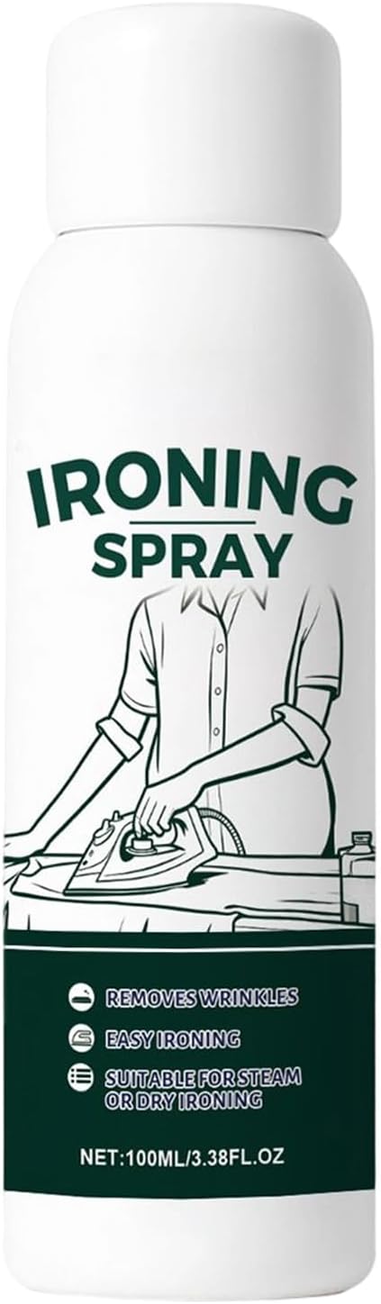 Anti Static Spray, 100ml Iron Spray for Clothes, Instant Anti Static Sprays, Liquid Starch for Ironing/Cotton/Linen/Polyester/Wool/Silk/Home