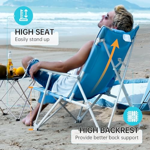 #WEJOY Folding Webbed Lawn Beach Chair - Heavy Duty Portable Outdoor Chair with Hard Armrest for Camping,Garden,Concerts,F...