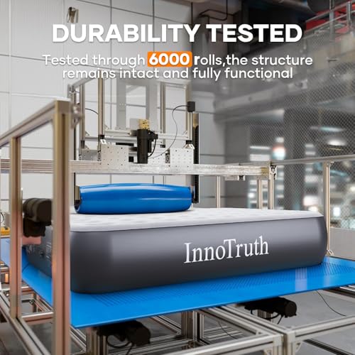InnoTruth Queen Camping Air Mattress with Built-in Pump, Inflatable Blow up Mattress for Home & Guests, Family Choice Awar...