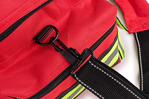 Scherber First Responder Fully-Stocked Professional Essentials EMT/EMS Trauma Kit | HSA/FSA Approved | Reflective Bag w/8 ...