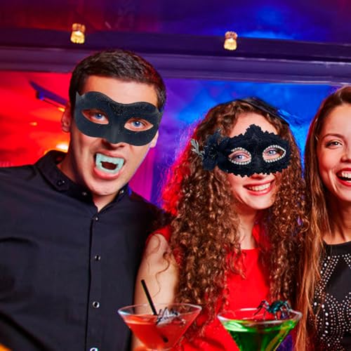Gorbgle Masquerade Mask for Couples, Glitter Venetian Lace Masks for Women Men, Costume Eye Mask for Ball Party, Carnival