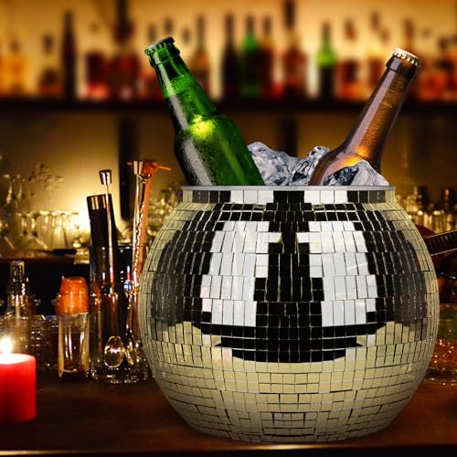 Disco Ball Ice Bucket Beverage Tubs Disco Ball Cup for Parties Large Retro Drink Bucket for Beer Cocktail Wine Champagne C...