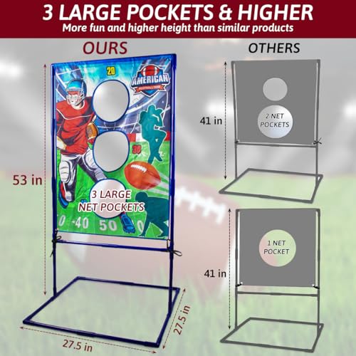 Punieayi Football Toss Game with 4 Inflatable Balls, Football Throwing Target Games for Boys 8-12, Sports and Outdoors Toy...