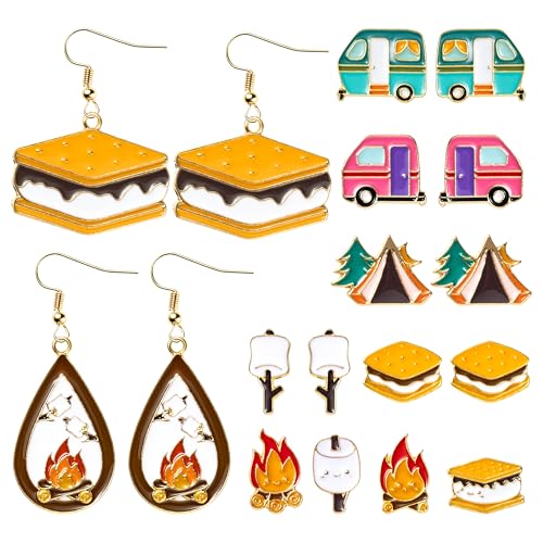 BkeeCten Cute Jewelry Earring Set - Stud and Hook Acrylic Dangle Earrings, Mismatched Enamel & Acrylic Earrings for Women ...