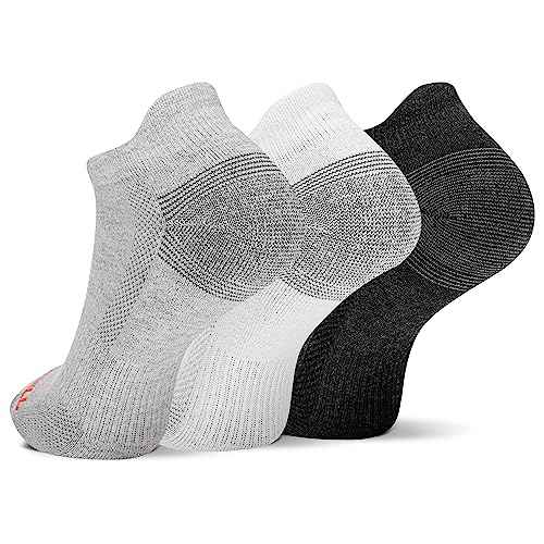 Merrell unisex-adult Men's and Women's Recycled Everyday Low Cut Tab Socks - 3 Pair Pack - Repreve Mesh