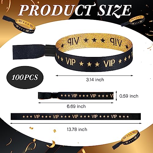 Tigeen 100 Pcs VIP Wristbands Cloth for Events Party VIP Bracelets for Wedding Concert Fair
