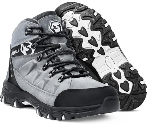 Foxelli Men’s Hiking Boots – Waterproof Breathable & Lightweight Suede Leather Hiking Boots for Men