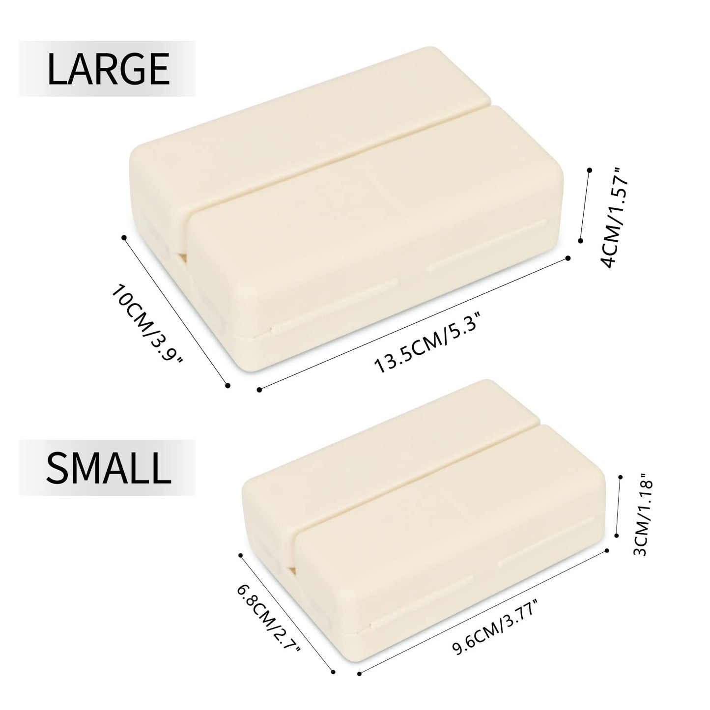 FYY 2 Pcs Daily Pill Organizer, 7 Compartments Portable Pill Case Travel Pill Organizer,[Folding Design] Pill Box for Purse Pocket to Hold Vitamins,Cod Liver Oil,Supplements and Medication-White