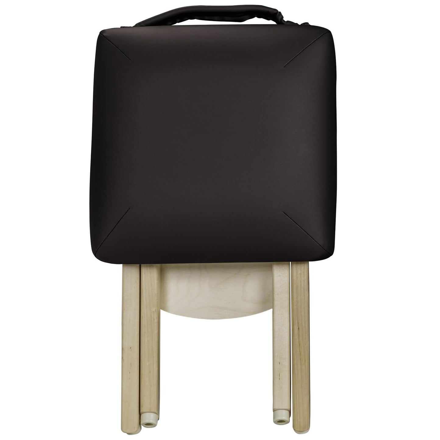 EarthLite Wooden Folding Stool - Hardwood Maple, CFC-Free, Massage Table Medical Spa Facial Salon Chair, Black, 19.00 x 13.00 x 13.00 Inches