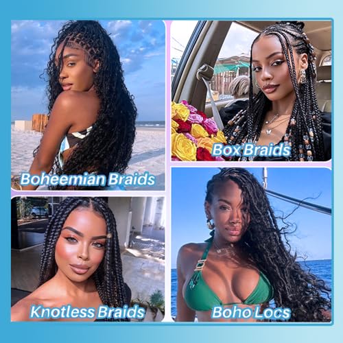 Human Braiding Hair Boho Braids Human Hair 110g 26 Inch Deep Water Wave Bulk Human Hair for Braiding No Weft Bundle 12A Brazilian Virgin Curly Hair Extensions Wet and Wavy Human Braiding Hair