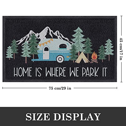 comfoyar Camper RV Door Mat, Home is Where We Park It Camping Door Mat for Campervan Caravan Motorhomes, Decorative Camp D...