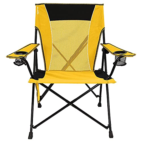 Kijaro Dual Lock Portable Camping Chairs - Versatile Outdoor Folding Sports & Lawn Chair - Locks Position Izamal Yellow