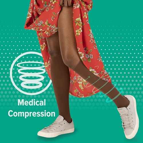 Juzo Soft 2001 20-30mmhg Compression Closed Toe Knee-High Stocking ,Beige,2 (II)