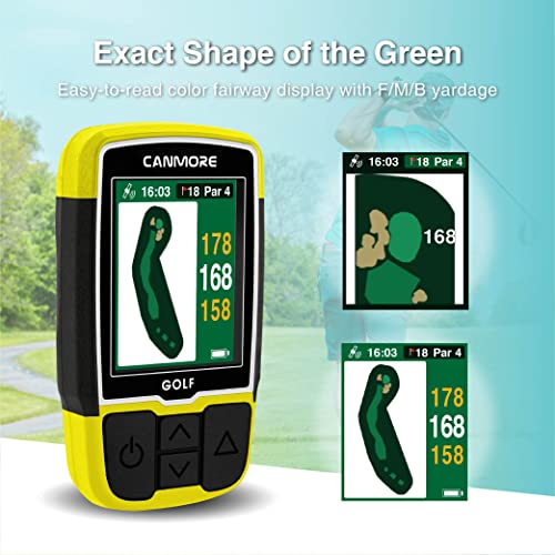 CANMORE HG200 Plus Golf GPS - Easy-to-Read Color preloaded 41,000 Course map Worldwide Shape of The Green and The Fairway-...