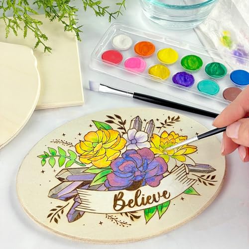 ArtSkills Wood Burning Kit for Beginners, Deluxe Pyrography Wood Engraving Art Set with Burner Pen, Stencils, Watercolor P...