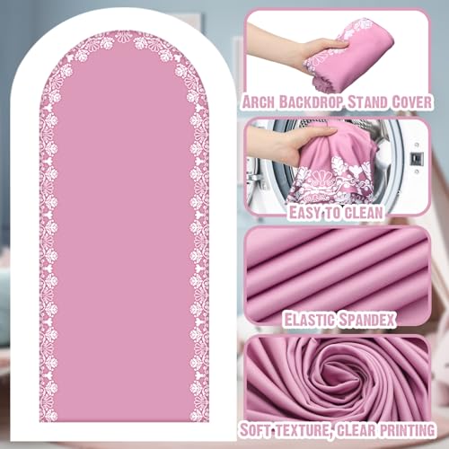 Chunful 3 Pcs Mexican Arch Backdrop Cover Baby Shower Photo Background Decor 2-Sided Round Top Lovely Backdrop Arch Cover ...
