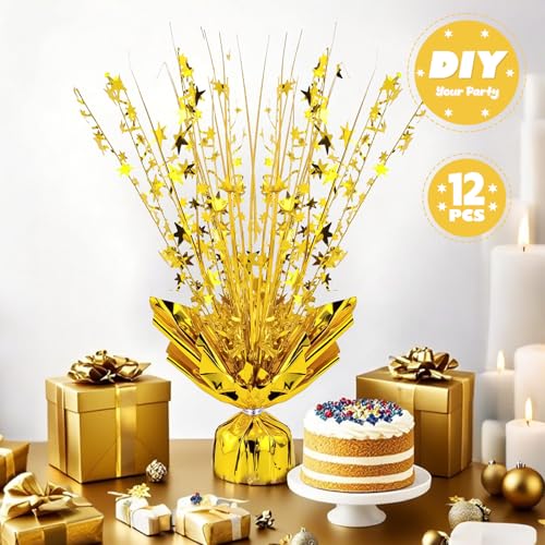 12 Pack Metallic Foil Spray Centerpiece Star Table Decoration Burst Table Centerpieces for Birthday Weddings Anniversaries...