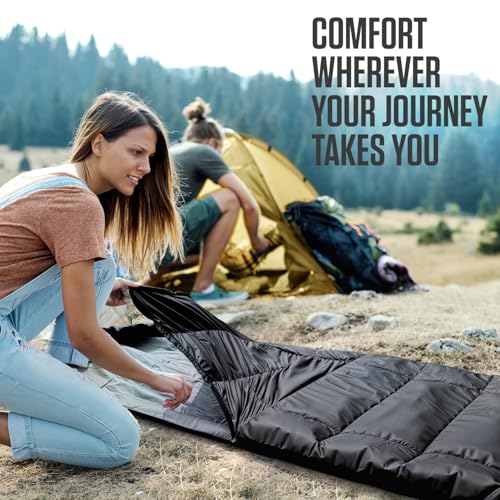 VENTURE 4TH Backpacking Sleeping Bag – XXL, Double and Single Sizes - Lightweight Warm & Cold Weather Sleeping Bags for Ad...