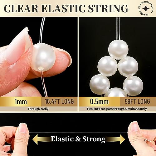 LEOBRO Pearl Beads for Bracelets, 720PCS Bracelet Making Kit for Adult, Bracelet Bead Kits, Small Pearl Beads and Gold Bea...
