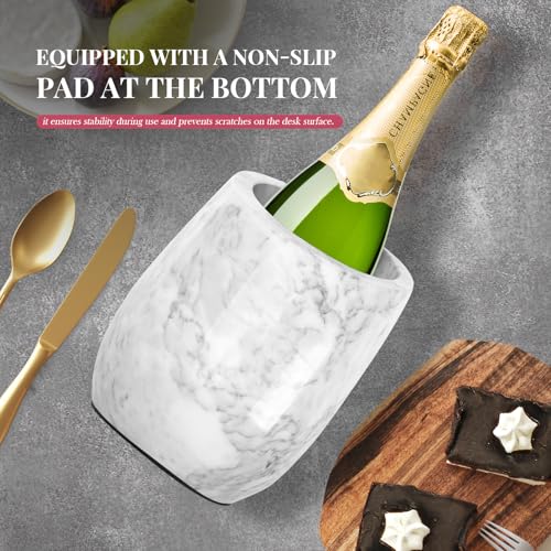 ZORMY Premium Marble Wine Chiller Bucket, Wine and Champagne Cooler, Wine Bottle Ice Chiller, 750ml Bottle Cooler, Home Ba...