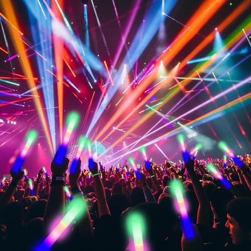 SVYIQ 12 PCS Foam Glow Sticks Bulk With 3 Modes Colorful Flashing,Foam Light up Sticks,Glow Sticks for Wedding,Glow in Dar...