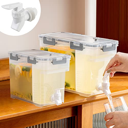 Cold Kettle with Faucet, 3.5L&6L Refrigerator Juice Water Pitcher, Home Plastic Beverage Dispenser, Filter Drink Container...