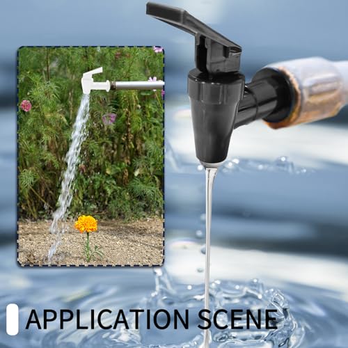 Hordion Plastic Spigot Replacement Cooler Faucet, 2 Sets Water Jug Spigot BPA Free Dispenser Valve Reusable Bucket Tap, Bl...