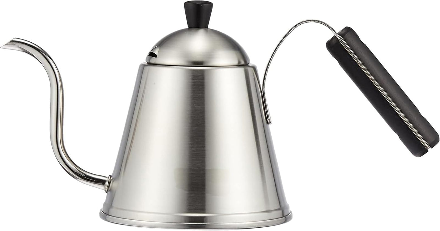 CASUAL PRODUCT Aoyoshi 511776 Drip Pot, Matte Silver, 0.3 gal (1.0 L), Made in Japan, Matte Finish, Black