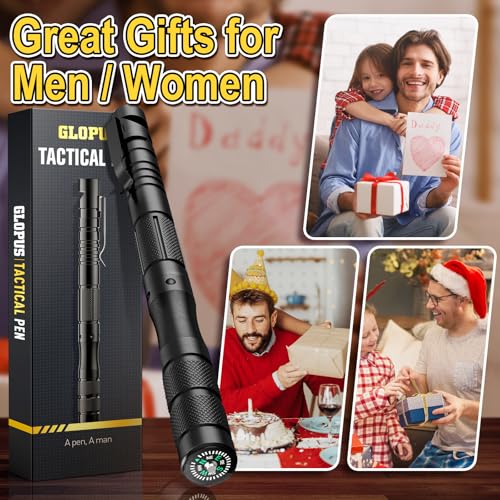 Stocking Stuffers for Men Adults, 9 in 1 Tactical Pen, Mens Christmas Gifts for Men Dad Him Husband Boyfriend, White Eleph...