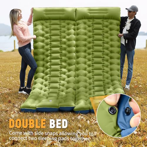 Myxslop Camping Sleeping Pad, Ultralight Camping Mat with Built-in Foot Pump, Comfortable Sleeping Mat for Backpacking, Ca...
