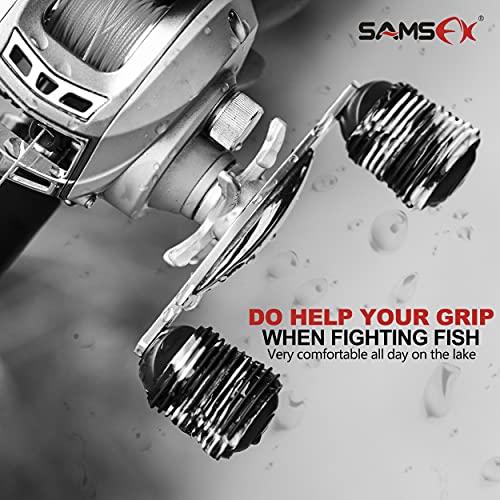 SAMSFX Rubber Fishing Reel Handle Grip Sleeve Non-Slip Baitcaster Knob Covers for Casting or Spinning Reel