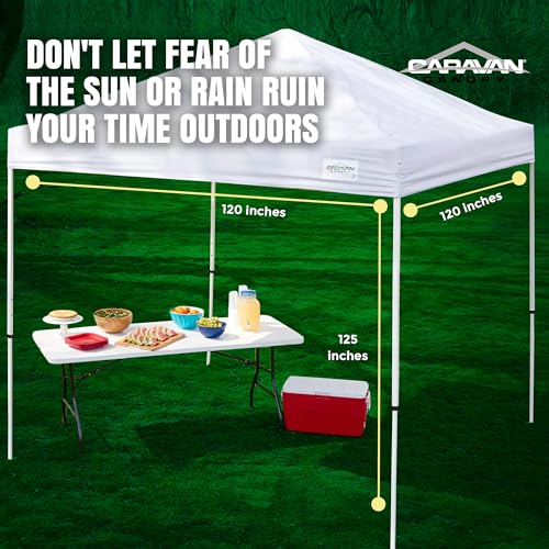 Caravan Canopy M Series Pro 2 10 x 10 ft Straight Leg Pop-Up Canopy Tent, White